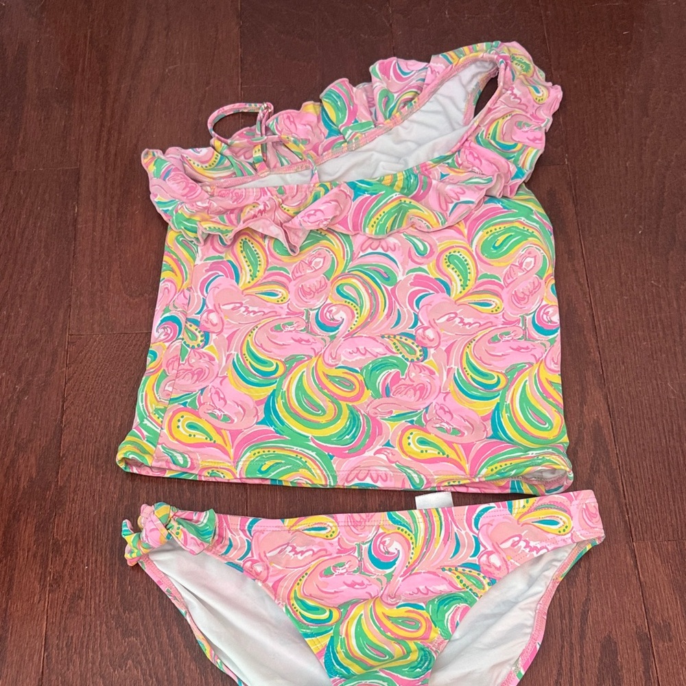 Lilly Pulitzer Pink and Green Kids Bikini